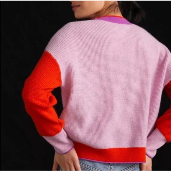 MAEVE | Anthropologie 100% Cashmere Color-block Pull Over Sweater, Size XS - Picture 10 of 11